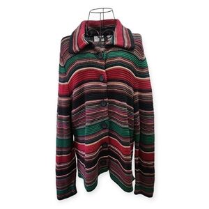 The Villager By Liz Clairborne Sz 1 (XL) Vintage slouchy striped cardigan jacket